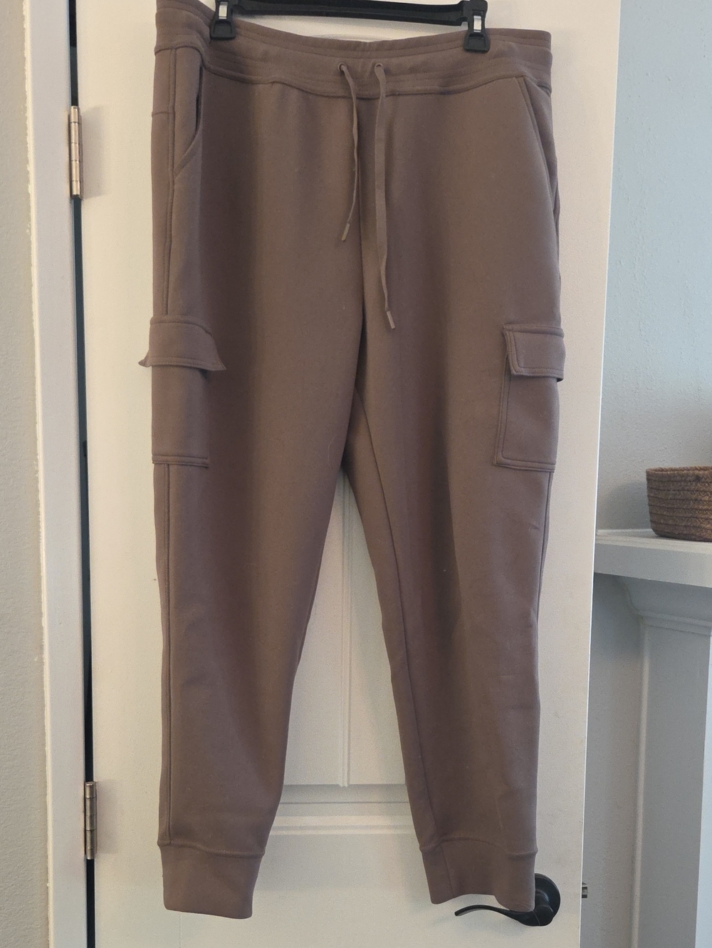 32 Degrees Taupe Cargo Joggers with Drawstring Waist